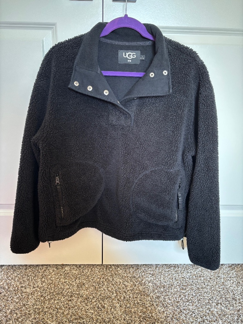 UGG Black Half Zip Sherpa Jacket